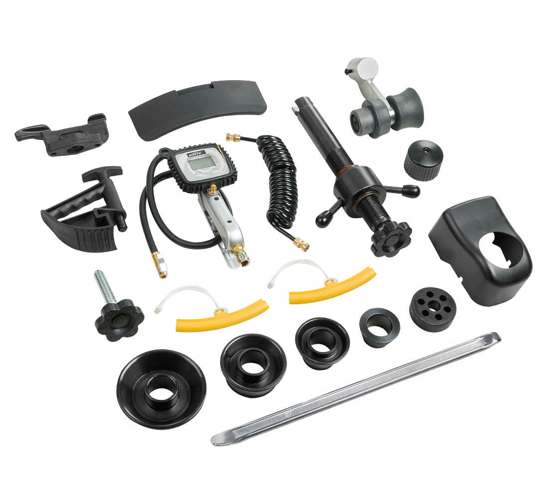 Smontagomme automatico professionale 28'' con sollevatore ruota e braccio ausiliario Run Flat