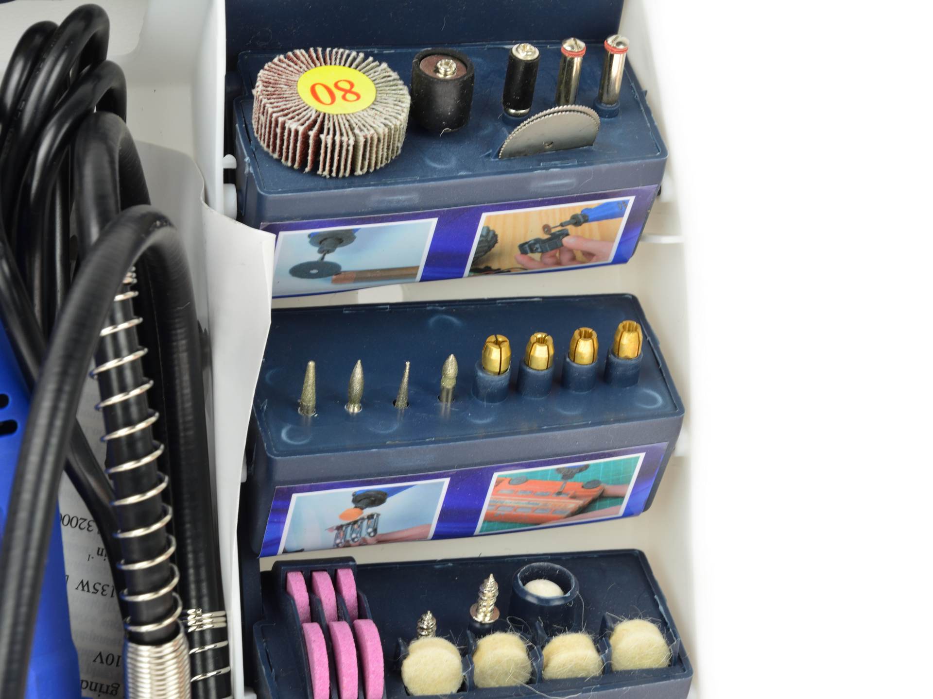Set di mini smerigliatrici multifunzione da 300 pezzi, per levigatrice a mano, multi-utensile, e regolazione della velocità