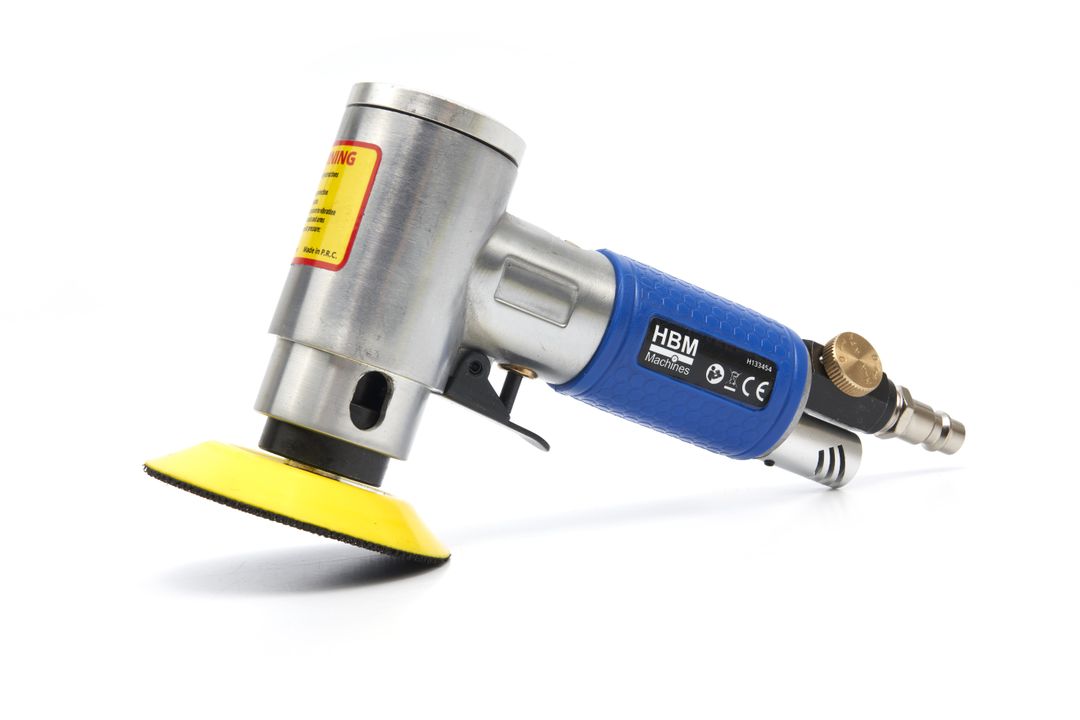 Levigatrice pneumatica, aria orbitale casuale, mini per auto, lucidatore con tamponi  70 mm