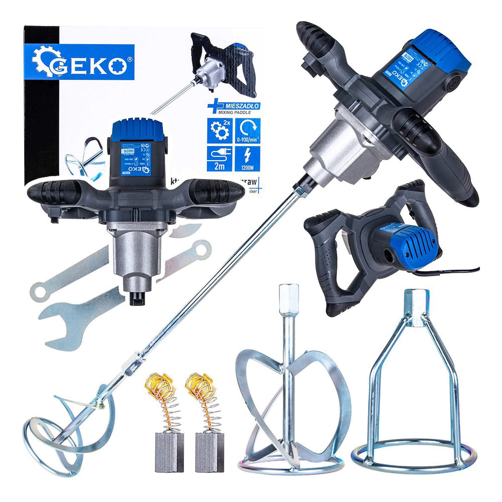 Miscelatore elettrico 1200 w a 2 velocità M14 per vernici e malta, frusta stucco Geko