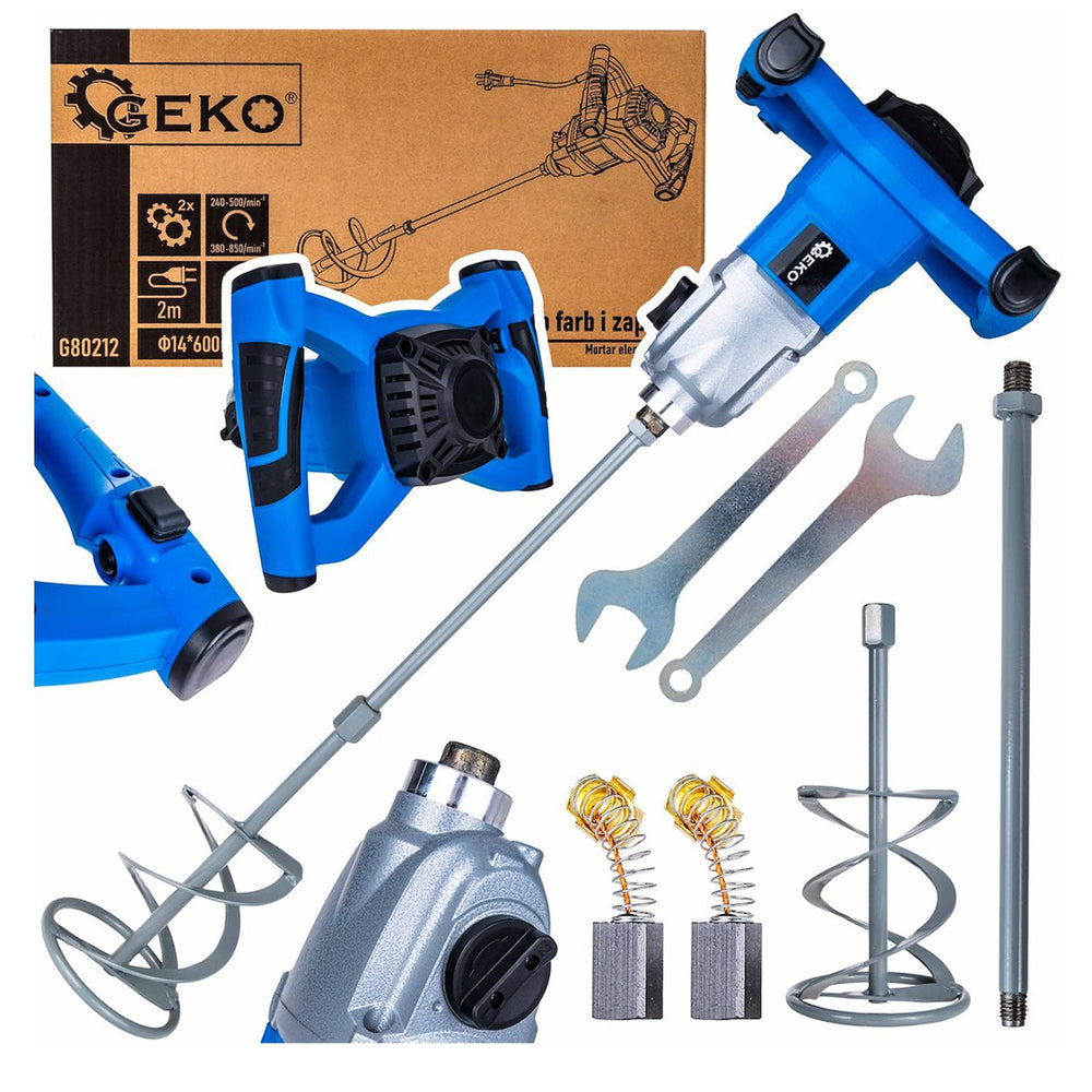 Miscelatore elettrico 1600 w a 2 velocità M14 per vernici e malta, frusta stucco Geko