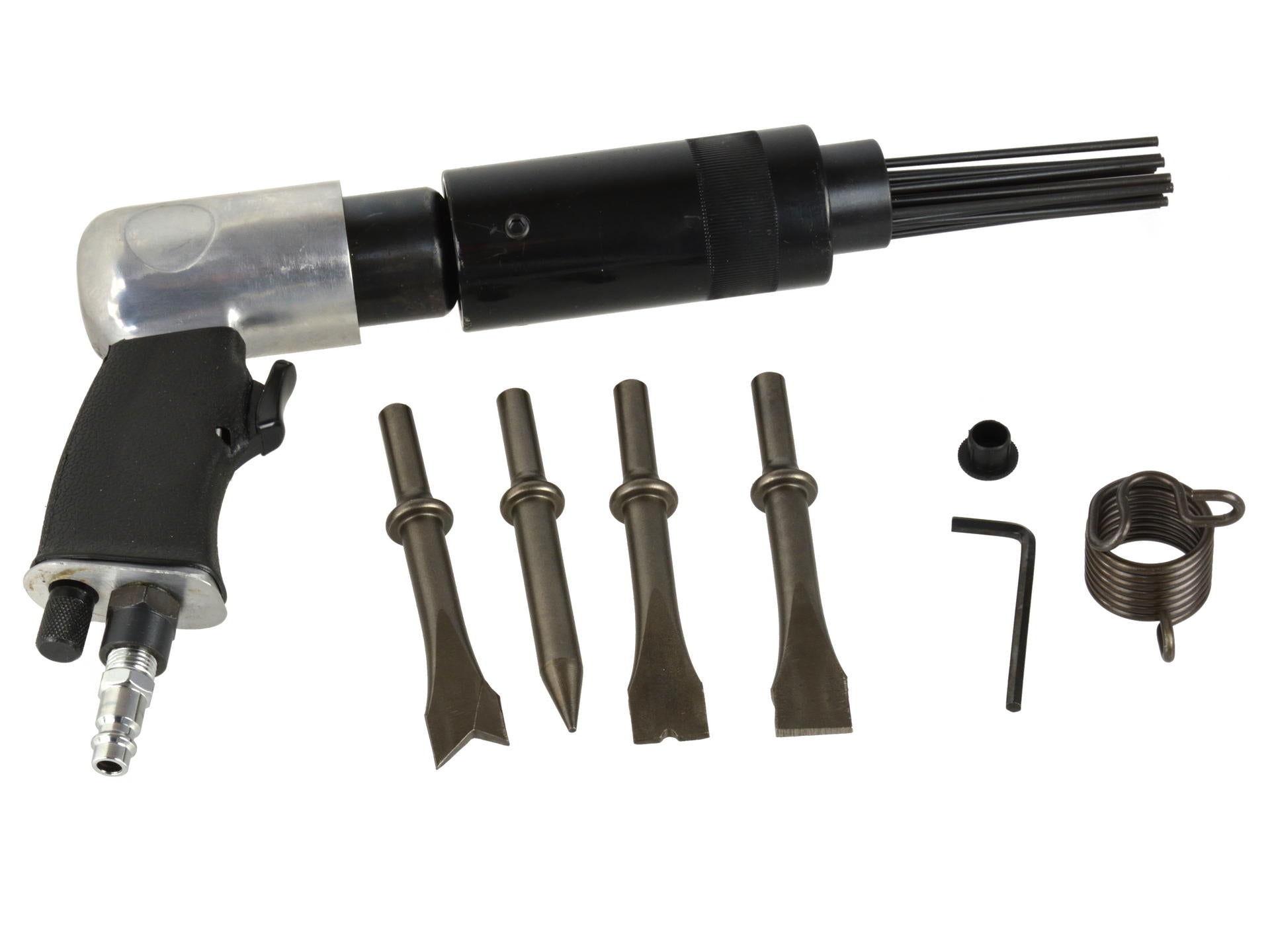 Scaler pneumatico ad ago e pistola martello pneumatico 2 in 1, kit pneumatico per la rimozione/sverniciatura della ruggine ad ago per la pulizia di metalli e vernici - testina di ricambio