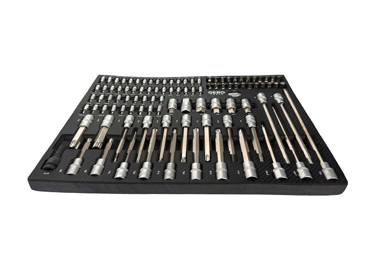 Modulo con inserto in schiuma per carrelli portautensili, kit inserti 101 pezzi Gebo Tools