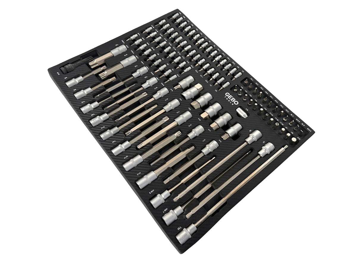 Modulo con inserto in schiuma per carrelli portautensili, kit inserti 101 pezzi Gebo Tools