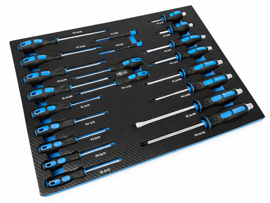 Modulo con inserto in schiuma per carrelli portautensili, kit cacciaviti professionali, 21 pezzi Gebo Tools