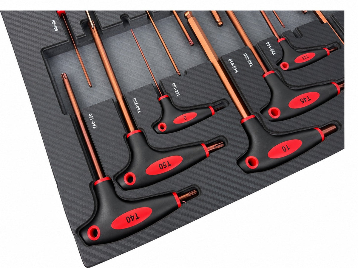 Kit-set modulo per carrelli portautensili, con TORX e chiavi a brugola con impugnatura a T ,18 pezzi Gebo Tools