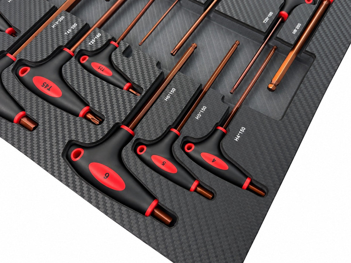 Kit-set modulo per carrelli portautensili, con TORX e chiavi a brugola con impugnatura a T ,18 pezzi Gebo Tools