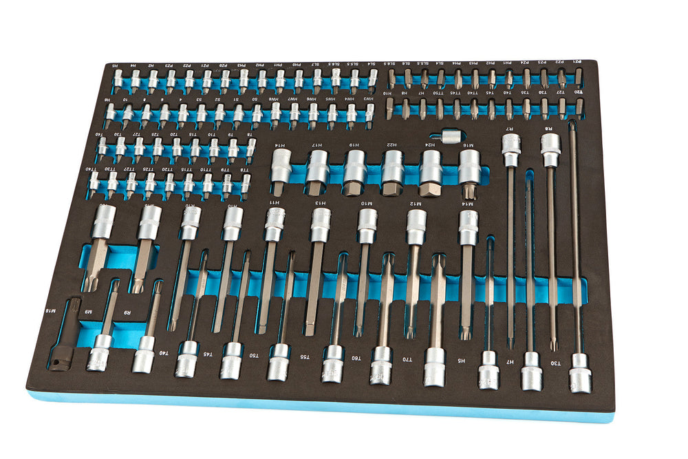 Modulo con inserto in schiuma per carrelli portautensili, kit inserti 101 pezzi