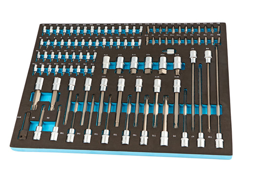 Modulo con inserto in schiuma per carrelli portautensili, kit inserti 101 pezzi