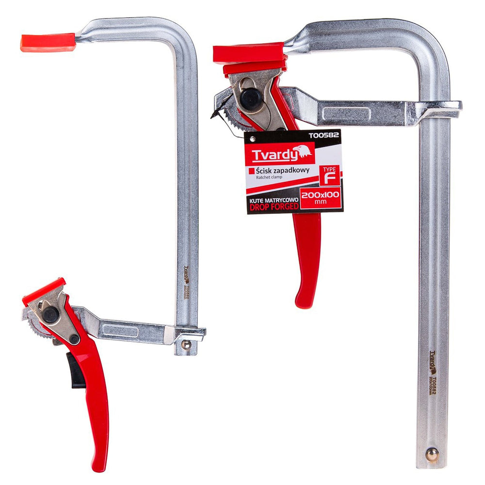 Morsetto per falegnameria con cricchetto 200x100 mm