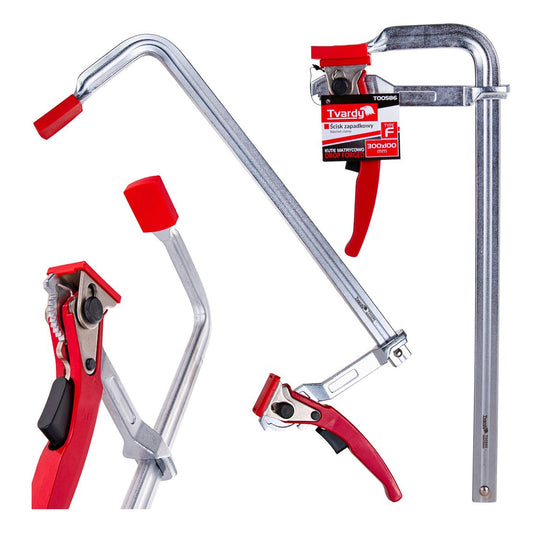 Morsetto a cricchetto multiuso per impieghi gravosi F, clip di fissaggio per lavorazione del legno, accessorio per falegname, 300x100 mm