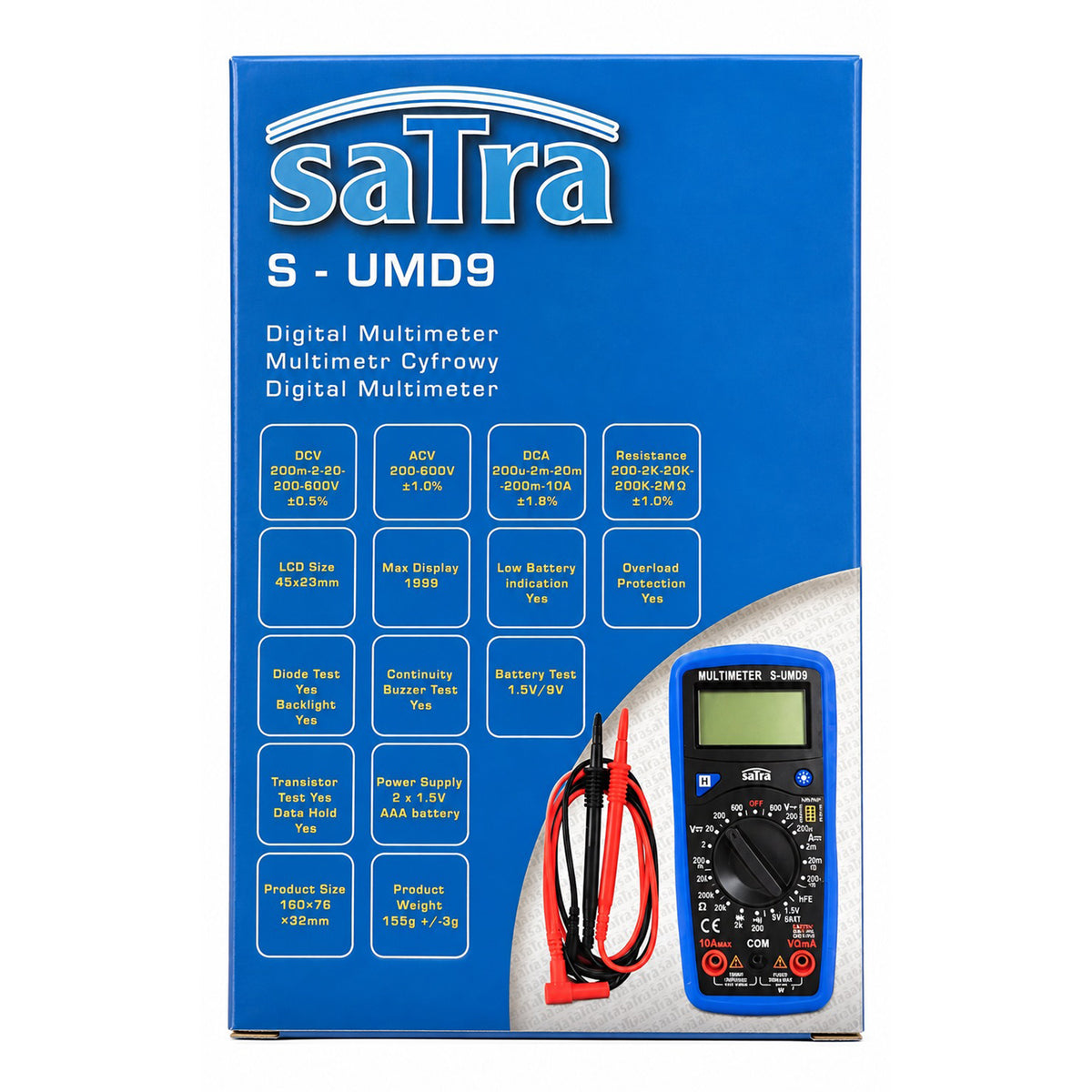 Multimetro digitale Satra  AC 200-750V DC 200mV-200mA 200uA-200mA