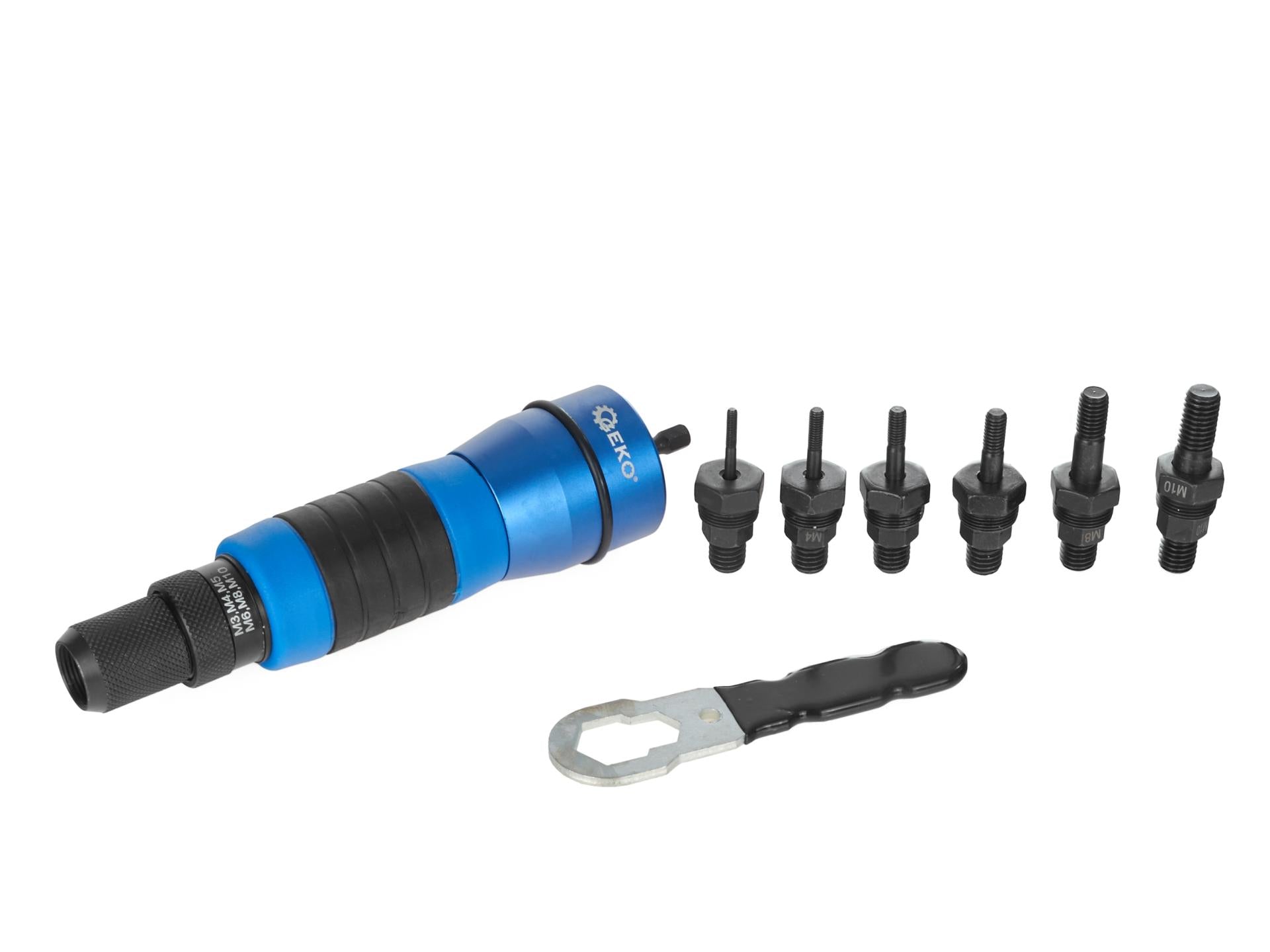 Adattatore per pistola rivettatrice per rivetti ciechi M3–M10 per avvitatori e trapani a batteria
