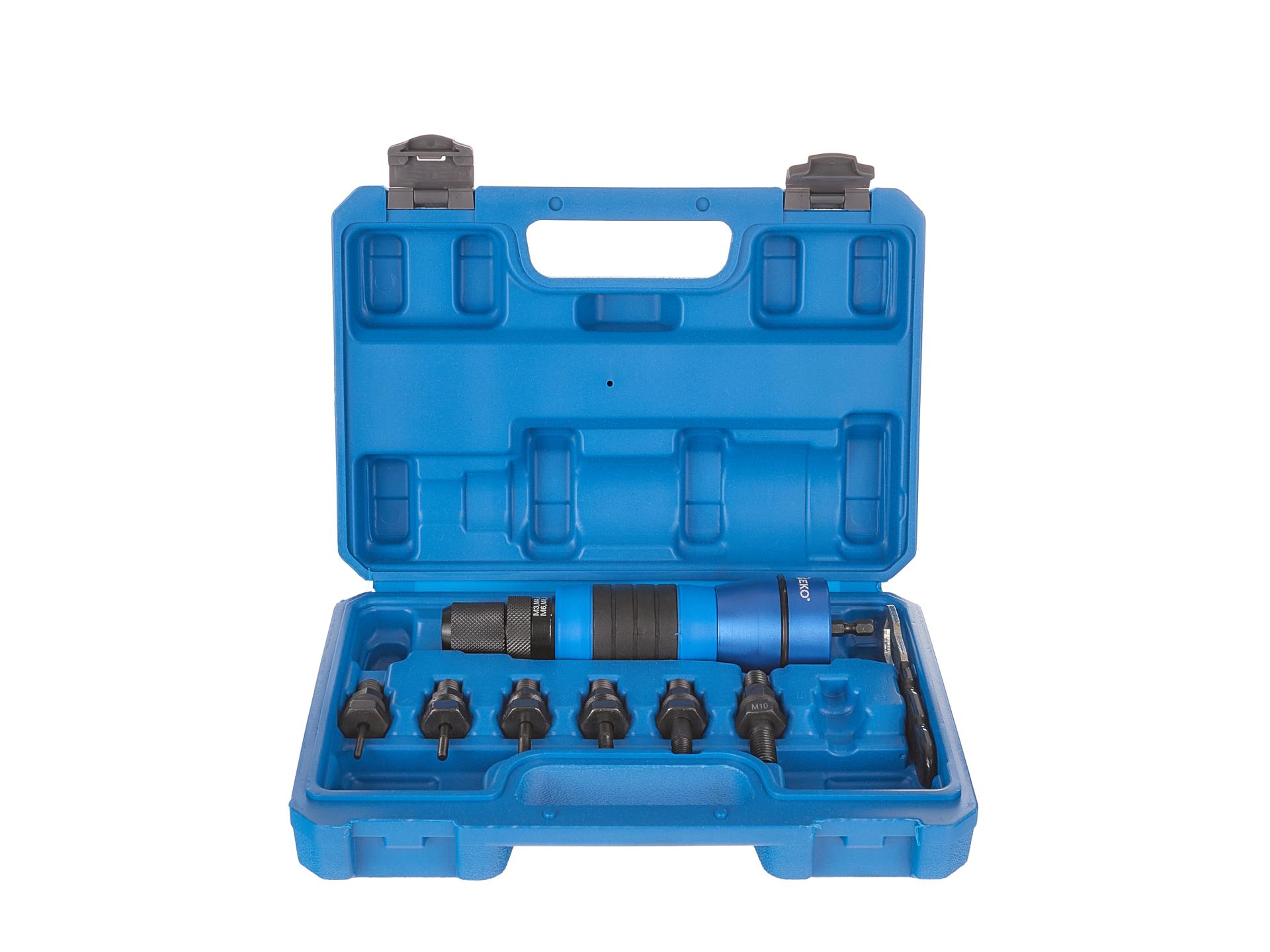 Adattatore per pistola rivettatrice per rivetti ciechi M3–M10 per avvitatori e trapani a batteria