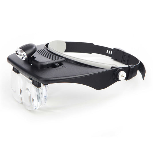 Occhiali con lenti d’ingrandimento da testa, intercambiabili, con illuminazione LED ,visiera casco lente per hobby e lavori precisione Hbm Machines Olanda