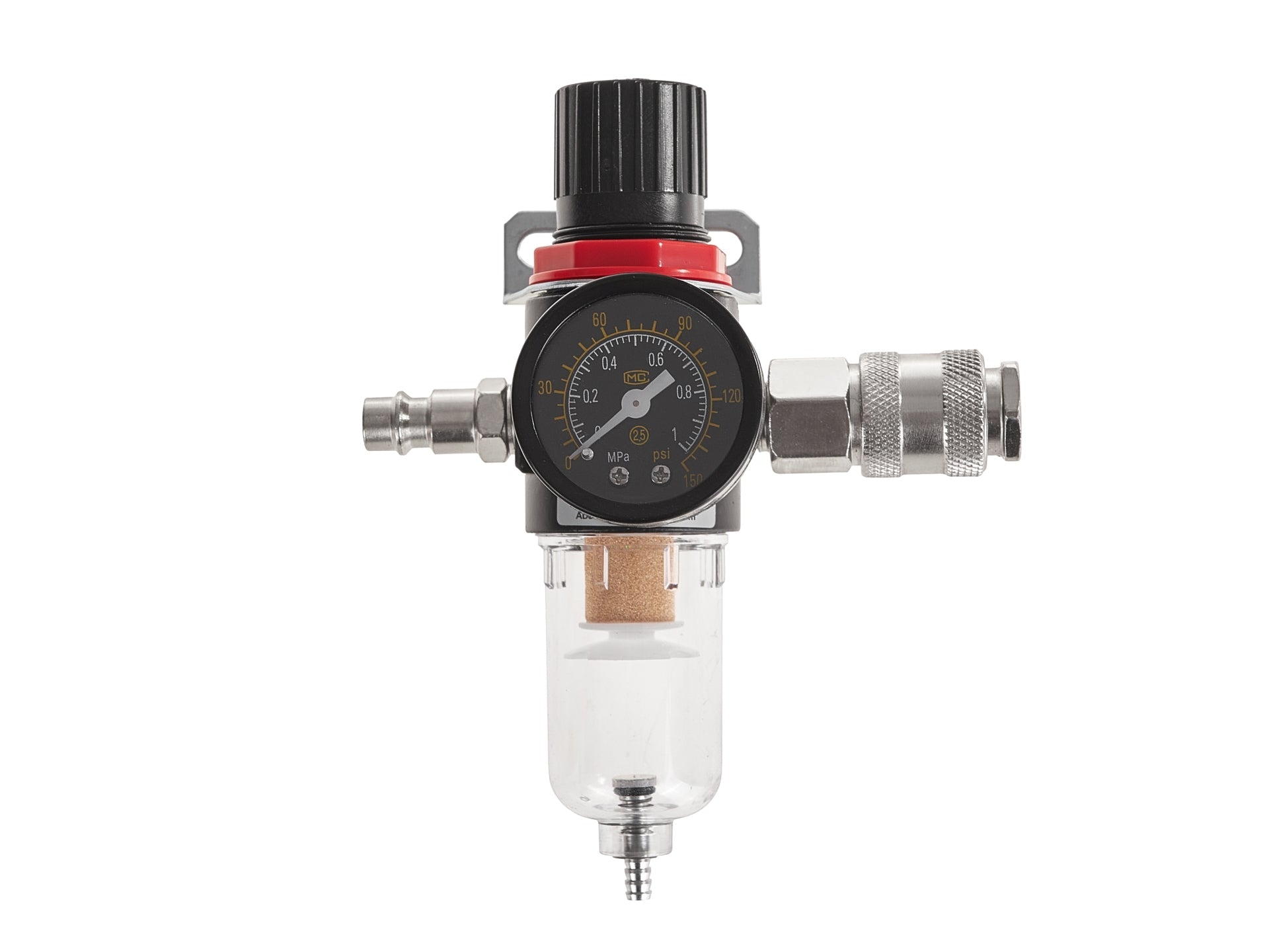 Filtro aria con regolatore di pressione del separatore d'acqua, regolatore del compressore d'aria con valvola di riduzione della pressione e manometro, accessorio per utensili pneumatici, 1/4 Geko