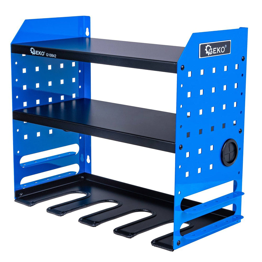 Organizzatore per attrezzi da parete, supporto attrezzi elettrici e cacciaviti, scaffale portautensili in metallo, per garage e officina, Geko