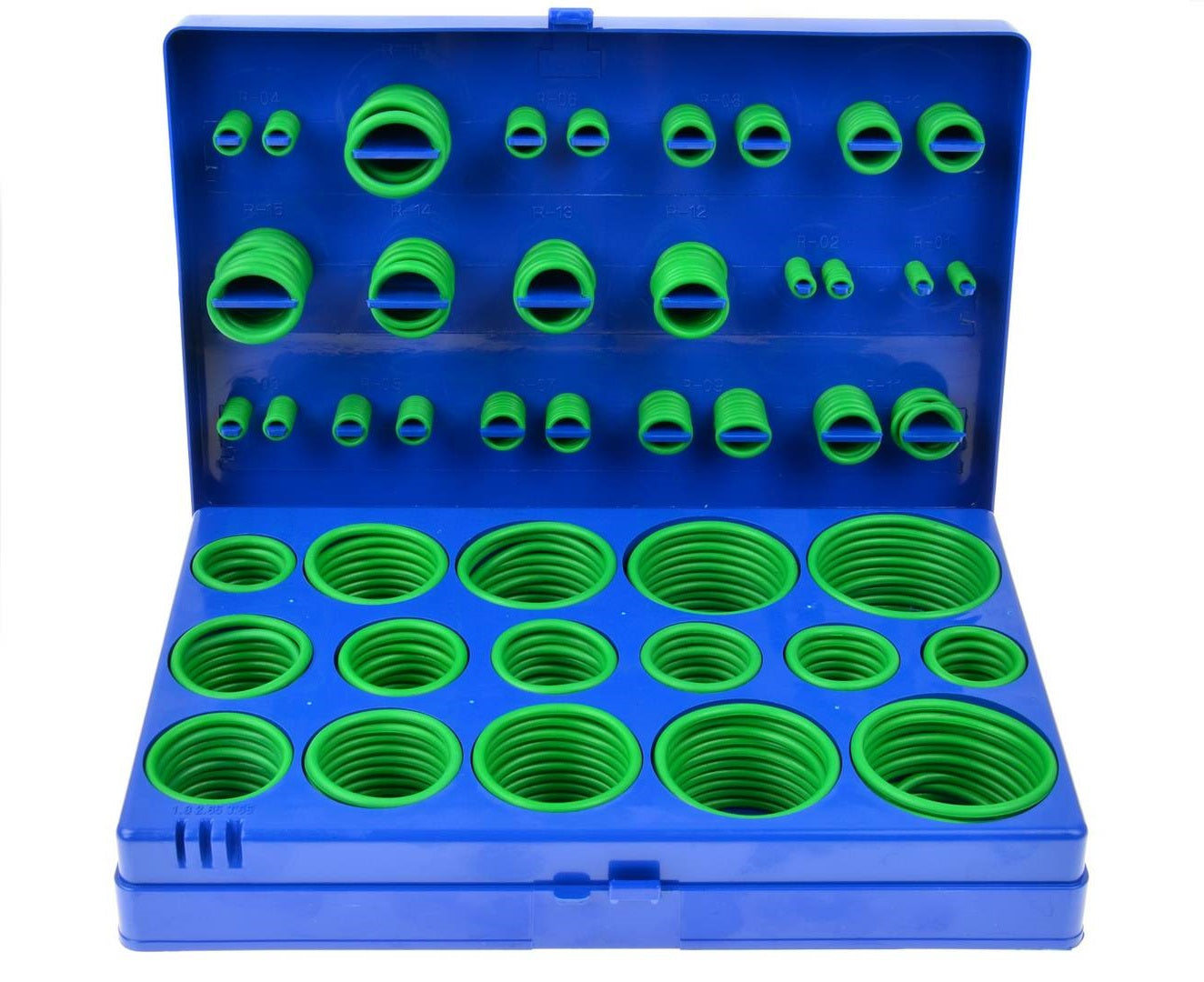 Misure verde o-ring assortimento kit, O-ring silicone guarnizioni di tenuta, per aria condizionata, automobile, impianti idraulici, 419 pezzi