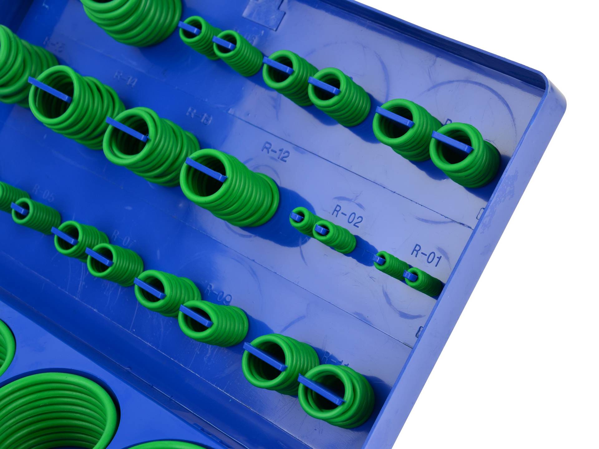 Misure verde o-ring assortimento kit, O-ring silicone guarnizioni di tenuta, per aria condizionata, automobile, impianti idraulici, 419 pezzi