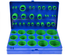 Misure verde o-ring assortimento kit, O-ring silicone guarnizioni di tenuta, per aria condizionata, automobile, impianti idraulici, 419 pezzi
