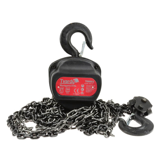 Paranco a catena, portata 2 tonnellate ,strumento di sollevamento per carichi pesanti, 3 m Tvardy