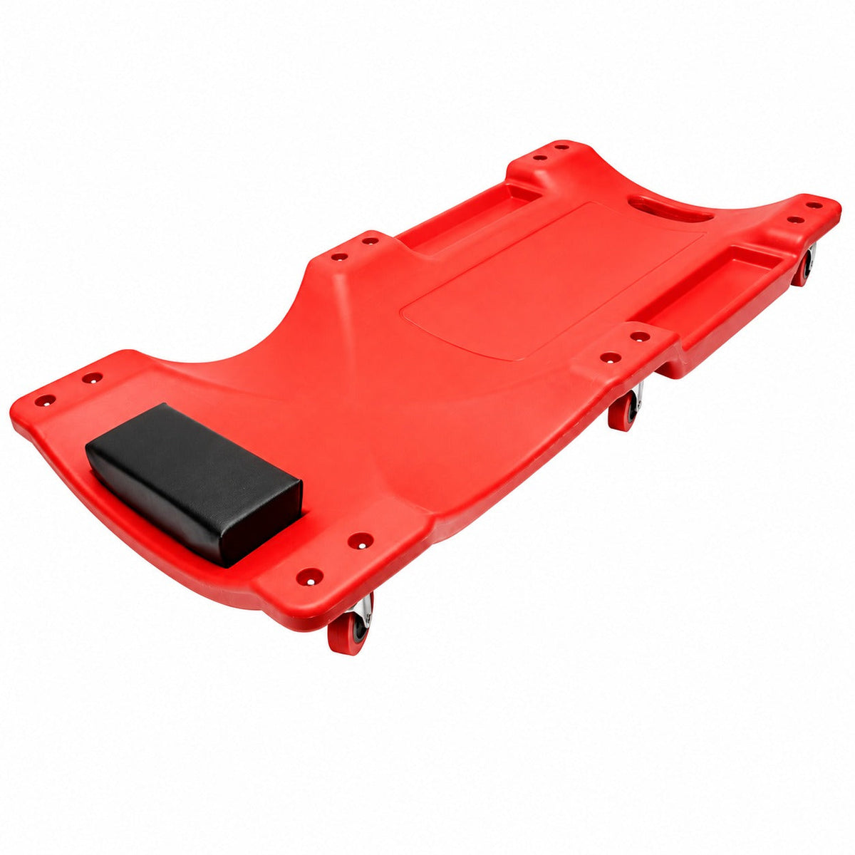 Carrello sdraio per meccanico, sotto auto professionale, da officina, lettino sottomacchina, pedana montaggio, riparazioni con ruote e poggiatesta, 6 ruote e portata fino a 130 kg