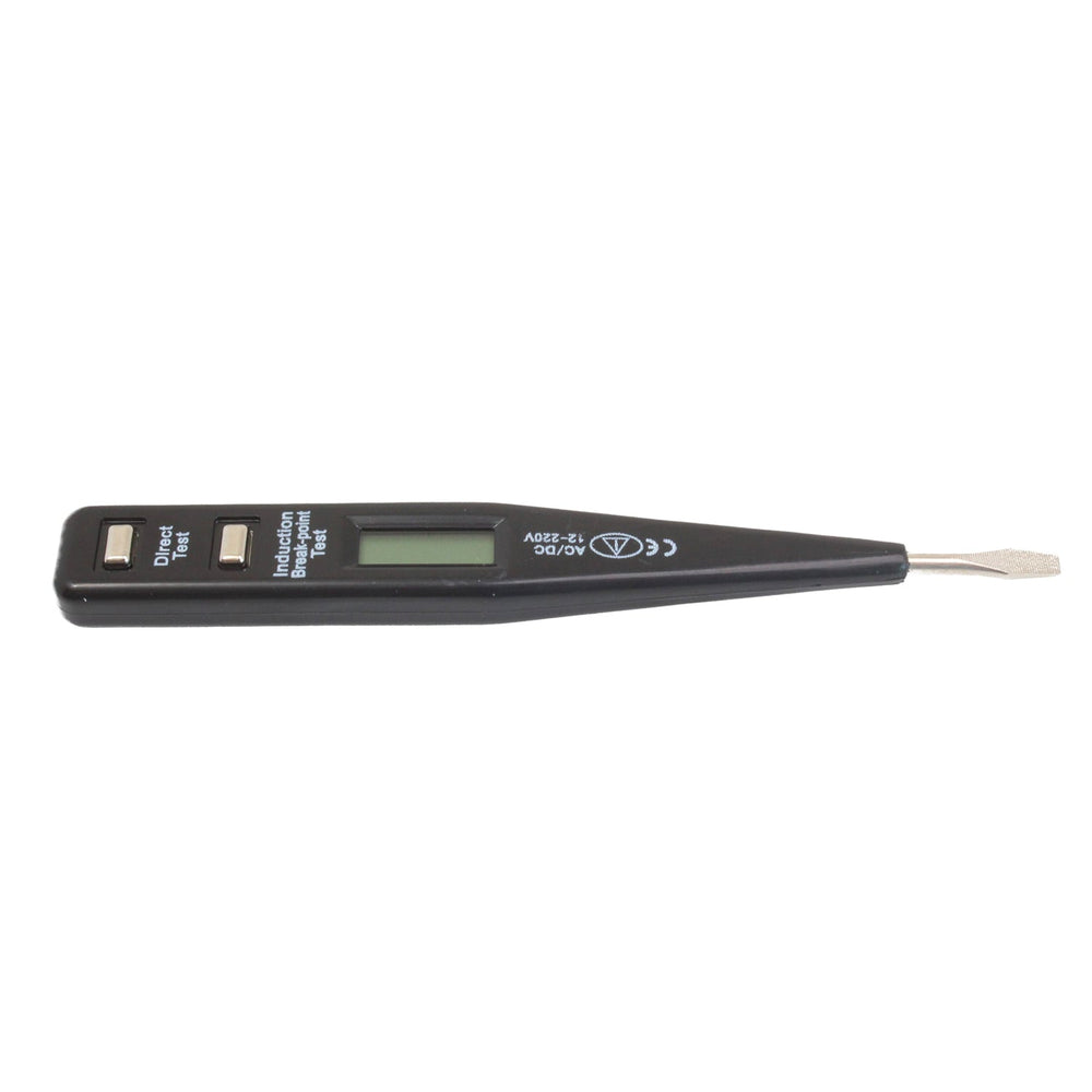Penna rilevatore tensione 12-250V AC/DC con torcia cercafase senza contatto, cerca fase, tester elettronico per misura filo vivo/nullo, display LCD