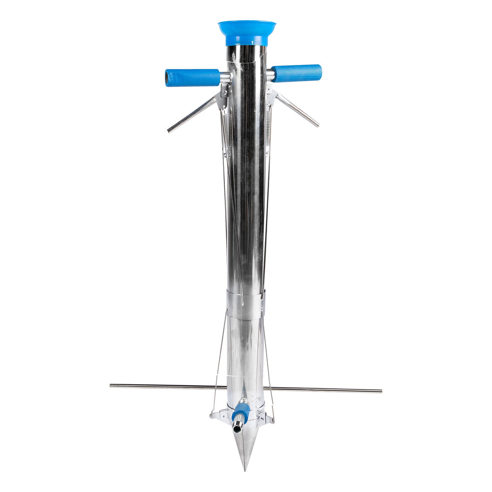 Piantatore semiautomatico piantine da orto a rilascio automatico con doppio manico in acciaio inox, con doppia impugnatura, attrezzo agricolo professionale