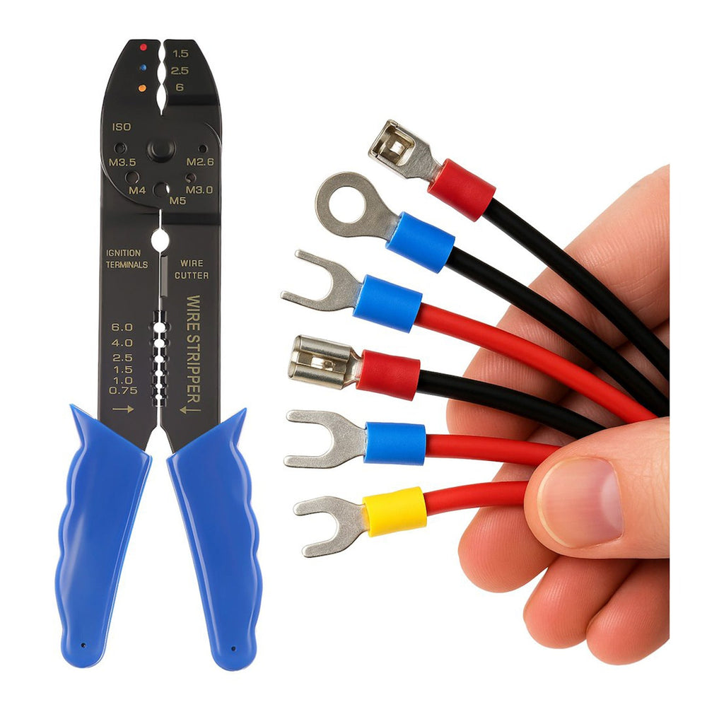 Pinza crimpatrice, pressatrice per terminali elettrici, per connettore 0.5-5.0 mm², 8'' Geko