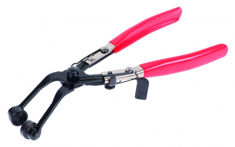 Pinza curva per fascette elastiche auto, stringitubo universale, a clic per montaggio smontaggio morsetti, 215 mm