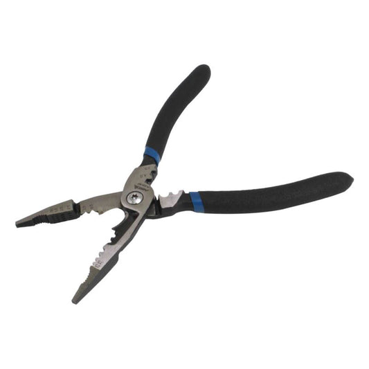 Pinza multifunzione da elettricista, universale professionale per serraggio, taglio, spelatura e crimpatura per fili, 220 mm