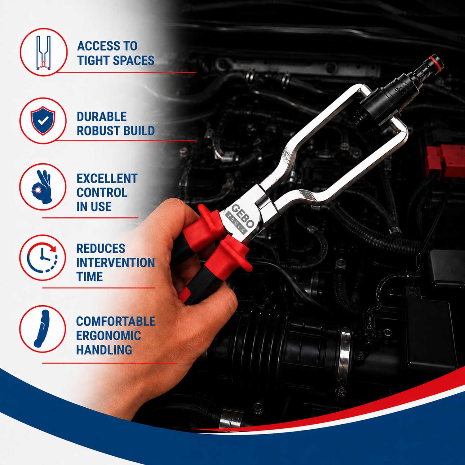 Pinza per fascette stringitubo per tubo del carburante,attrezzo per la rimozione Gebo Tools