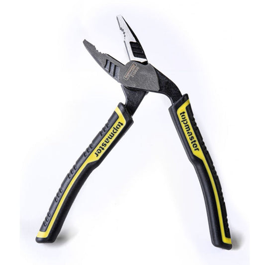 Pinza universale inclinata in acciaio speciale per utilizzo professionale, impugnatura ergonomica 190 mm Topmaster