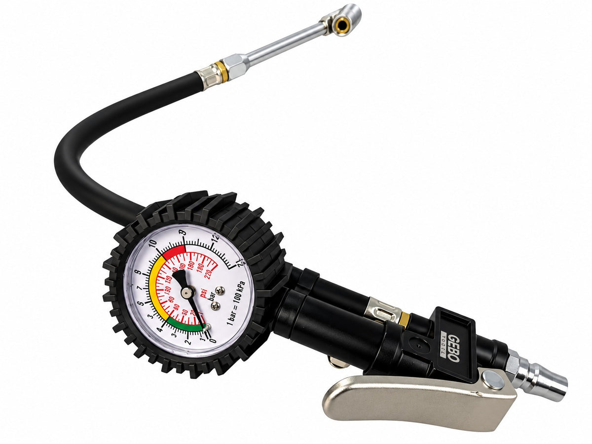 Pistola con manometro analogico per gonfiaggio pneumatici 0-15 Bar Gebo Tools