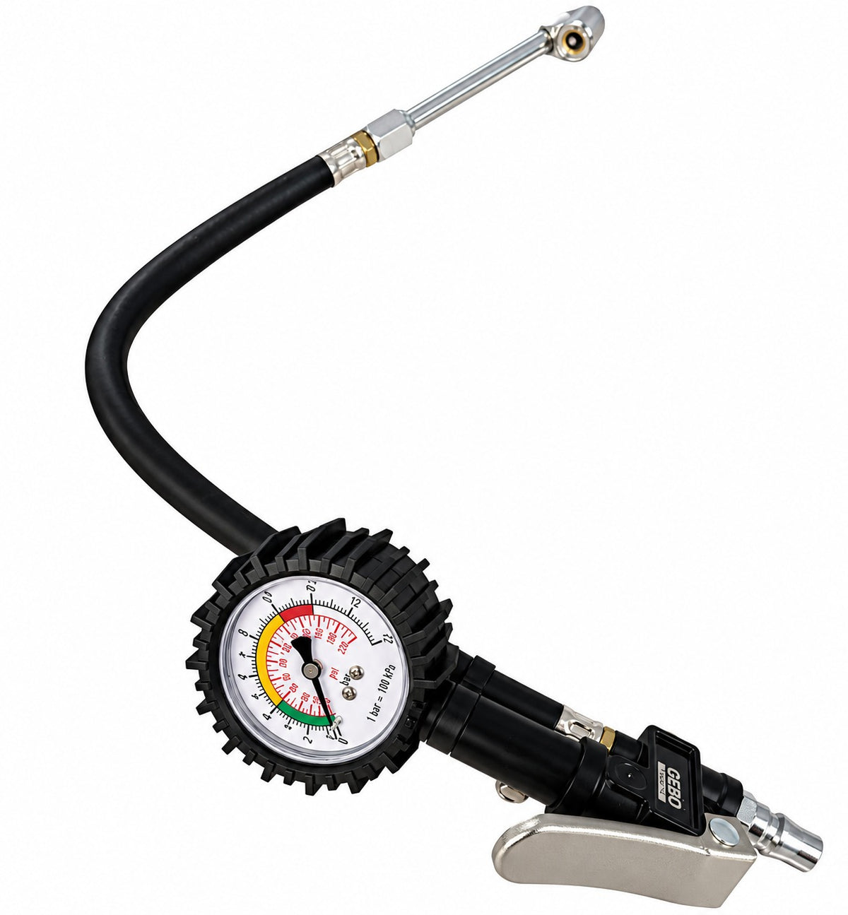 Pistola con manometro analogico per gonfiaggio pneumatici 0-15 Bar Gebo Tools