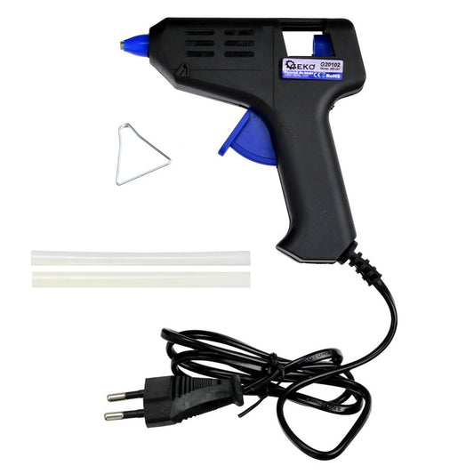 Pistola per colla a caldo elettrica, ad aria calda per saldatura con silicone 15 w, con 2 stick, Geko