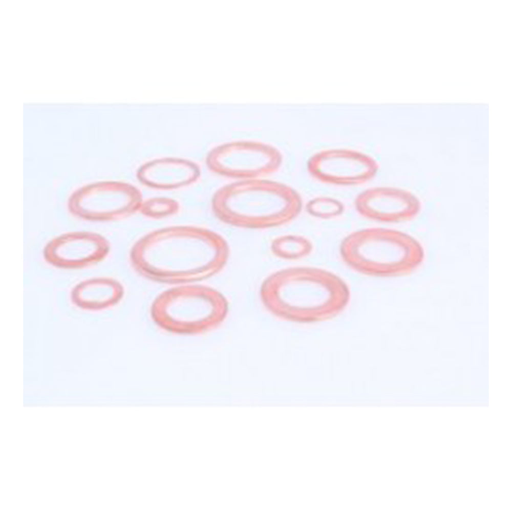 Kit di assortimento rondelle in rame, kit di guarnizione rame, per il fissaggio degli accessori, 150 pezzi