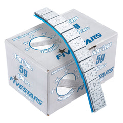 Striscia adesiva pesi equilibratura, contrappesi adesivi per cerchioni auto, pesi di bilanciatura, per auto, furgoni e SUV, 5 g Edgy FiveStars 100 strisce