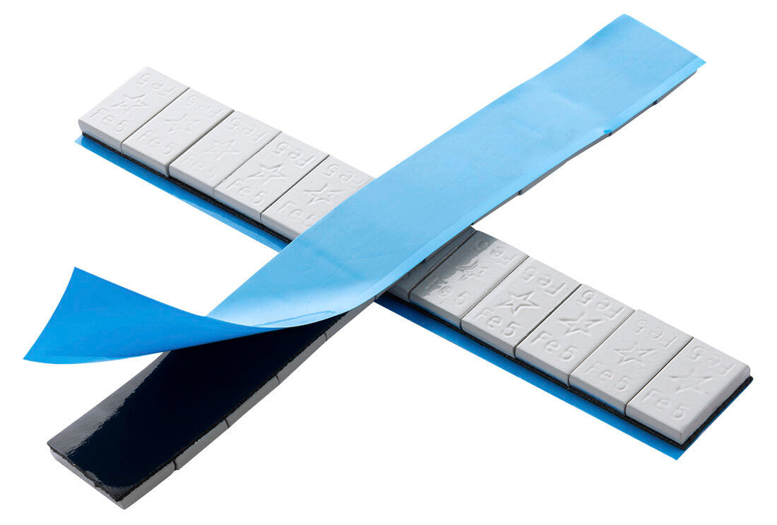 Striscia adesiva pesi equilibratura, contrappesi adesivi per cerchioni auto, pesi di bilanciatura, per auto, furgoni e SUV, 5 g Five Stars Edgy 100 strisce grigio opaco