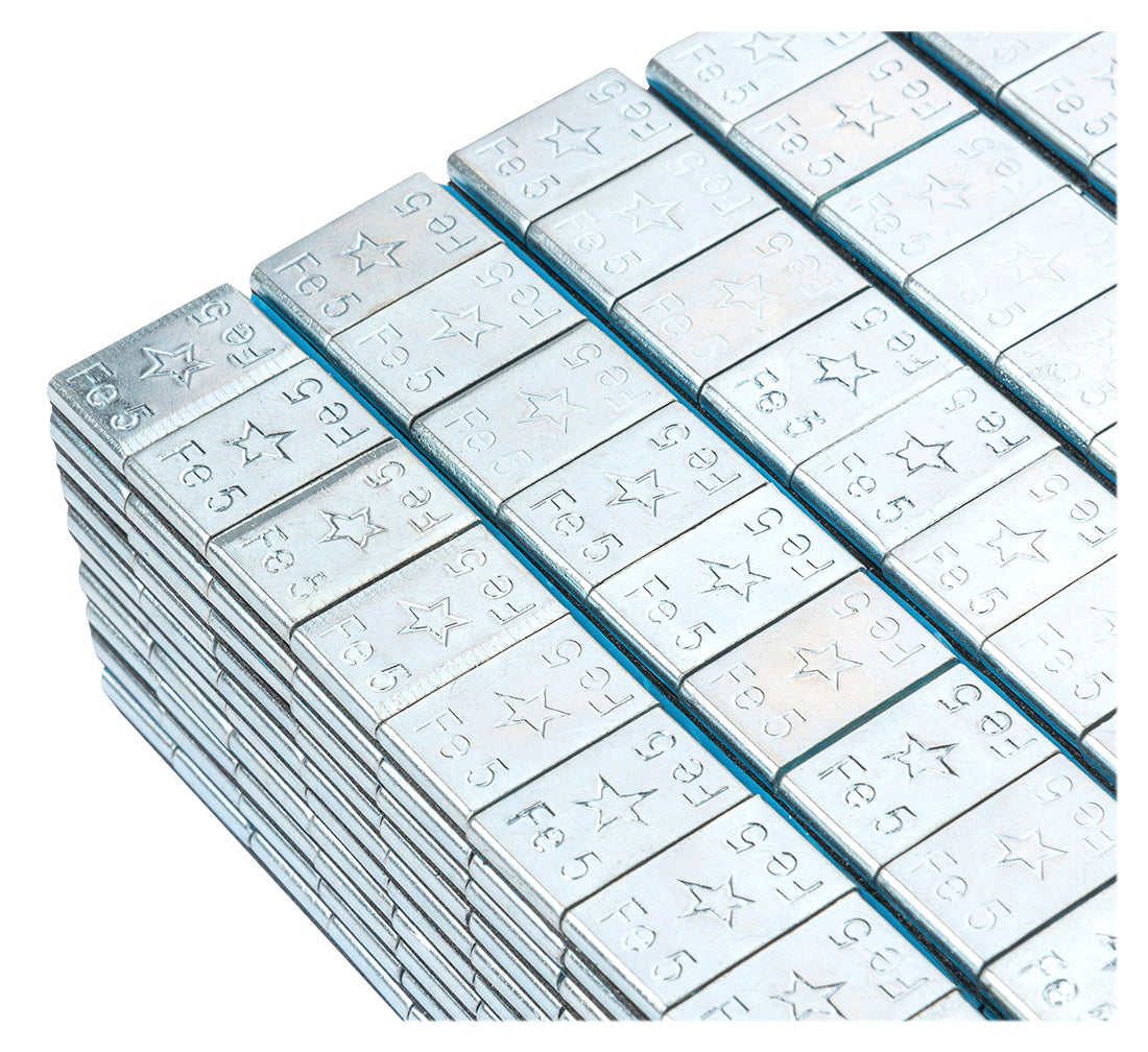 Striscia adesiva pesi equilibratura, contrappesi adesivi per cerchioni auto, pesi di bilanciatura, per auto, furgoni e SUV, 5 g Edgy FiveStars 50 strisce