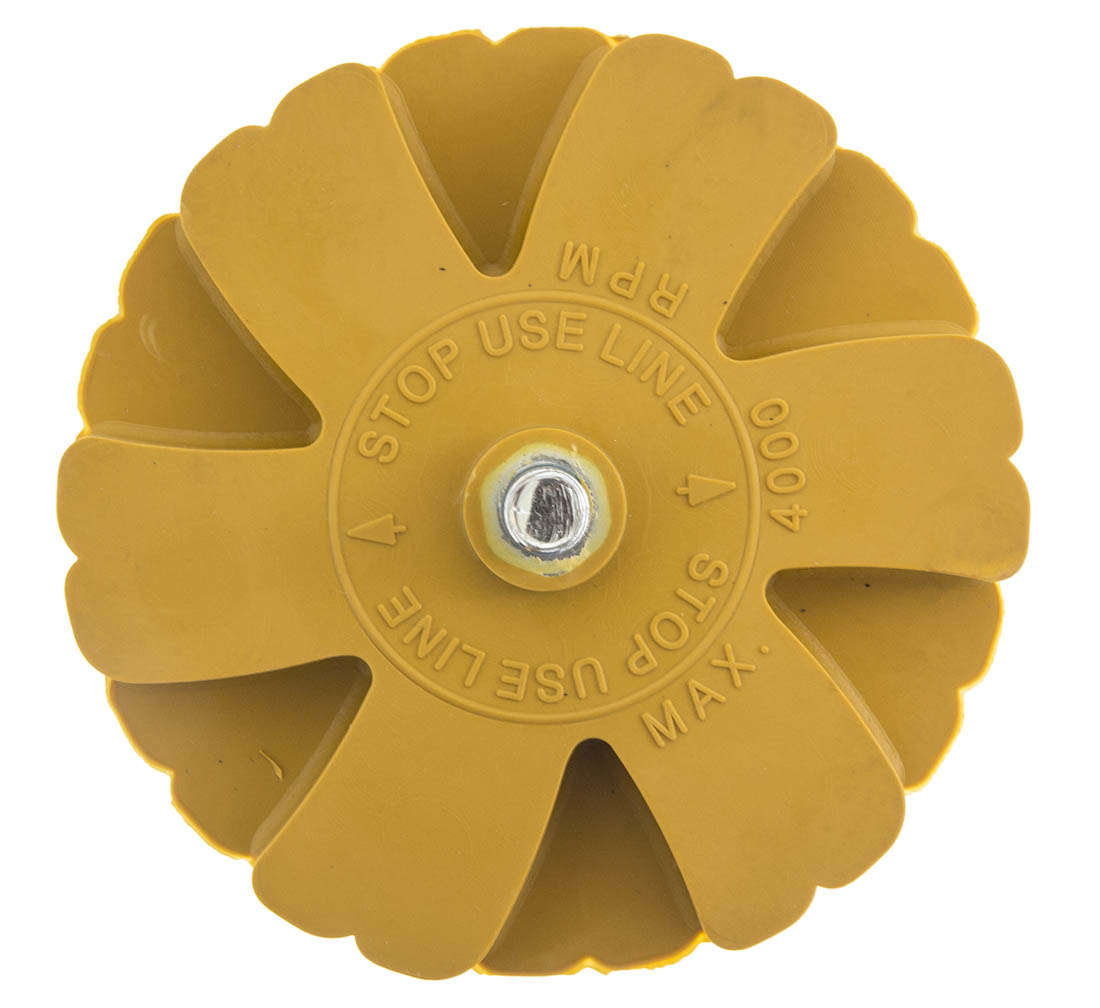 Gomma da cancellare scanalata per la rimozione professionale di pellicole e residui di adesivo sul veicolo, auto o moto, ruota-disco di gomma rimuovi adesivi, 90 mm