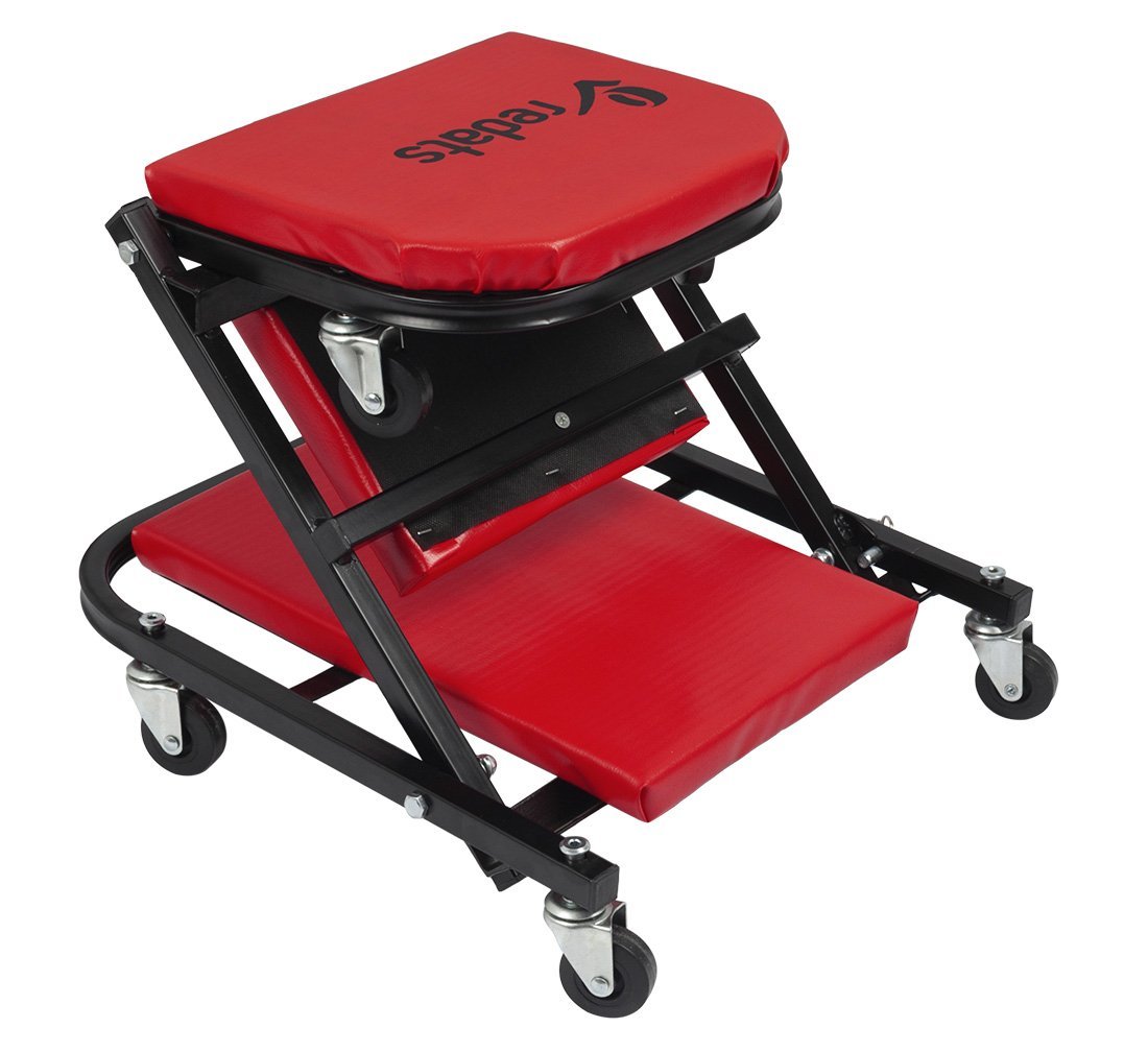 Carrello sotto auto professionale, sgabello da officina, lettino meccanico sottomacchina, pedana montaggio, riparazioni meccanico con ruote e poggiatesta, Redats