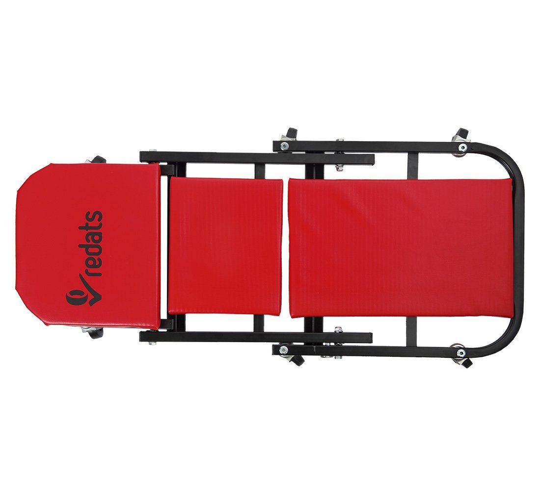 Carrello sotto auto professionale, sgabello da officina, lettino meccanico sottomacchina, pedana montaggio, riparazioni meccanico con ruote e poggiatesta, Redats