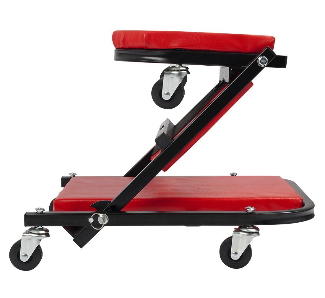 Carrello sotto auto professionale, sgabello da officina, lettino meccanico sottomacchina, pedana montaggio, riparazioni meccanico con ruote e poggiatesta, Redats