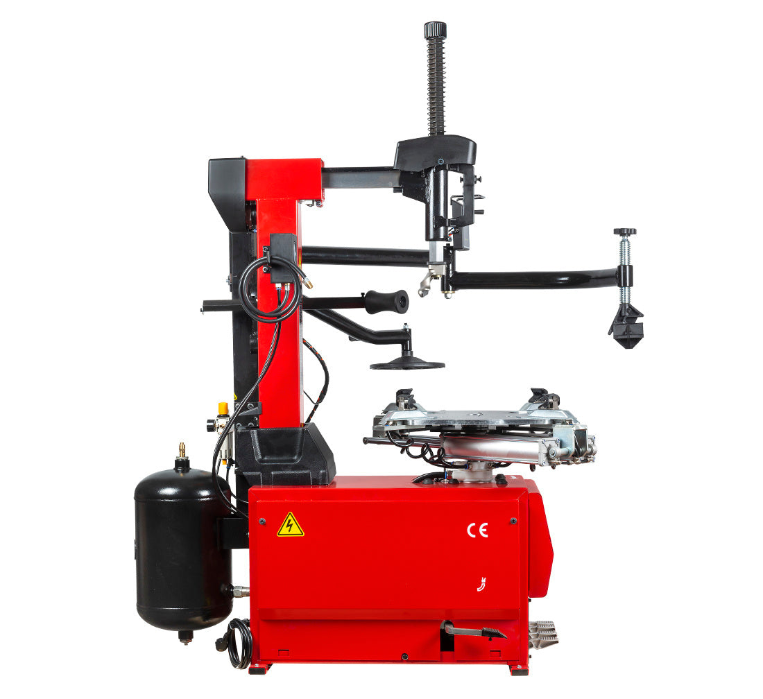 Smontagomme automatico, per ruote 12"–24", con braccio run flat, sistema di gonfiaggio integrato