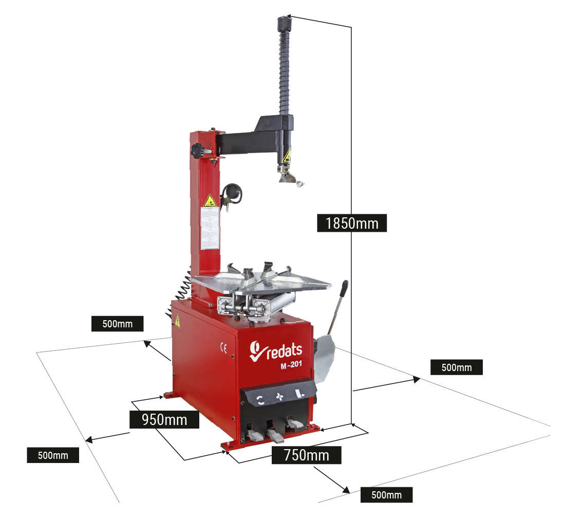 Smontagomme semi-automatico per cerchi da 24", professionale, 230V, per auto, M-201 Redats Polonia