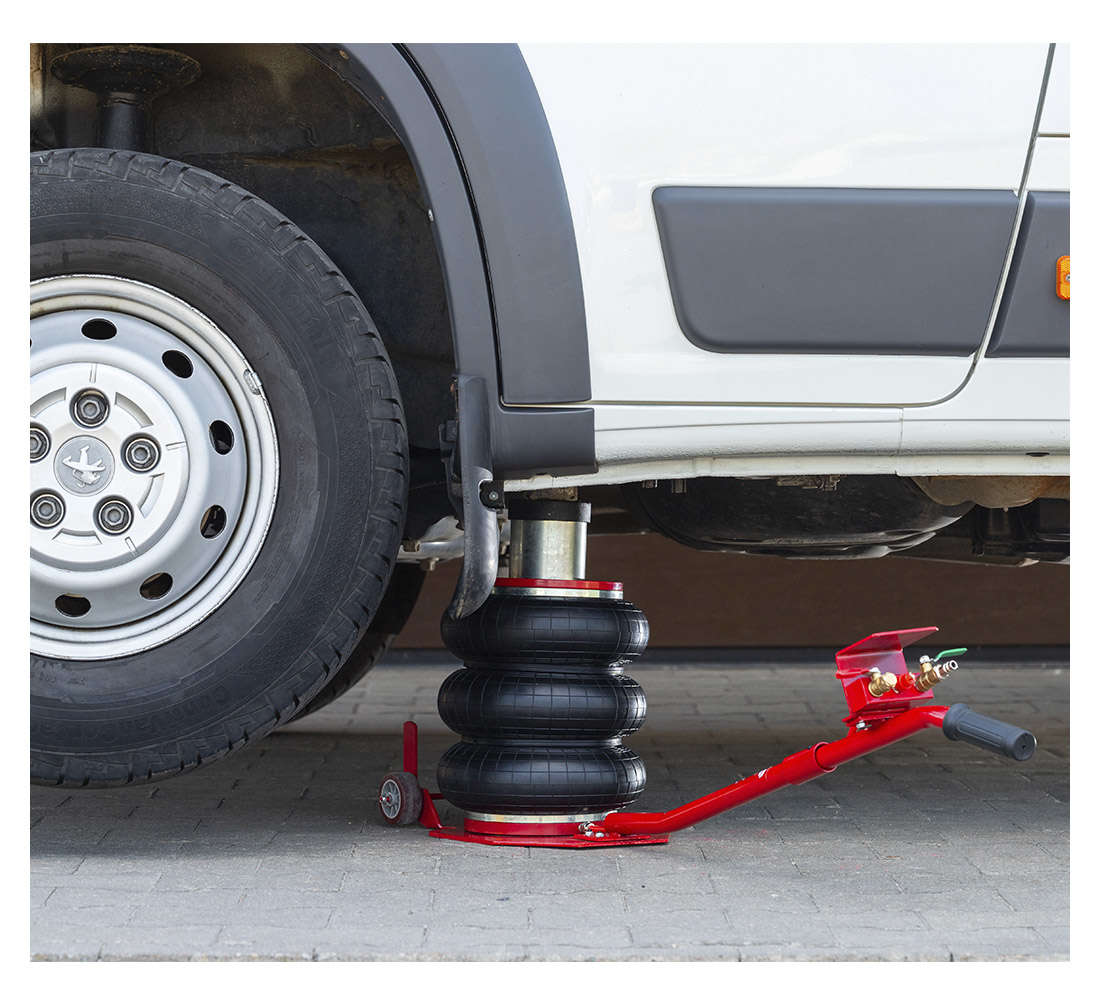 Cric ad aria compressa, 3,5 tonnellate/3500 kg, cric airbag, cric pneumatico da sollevamento pneumatico con maniglia per auto, garage, sollevamento 14–48 cm Redats Polonia
