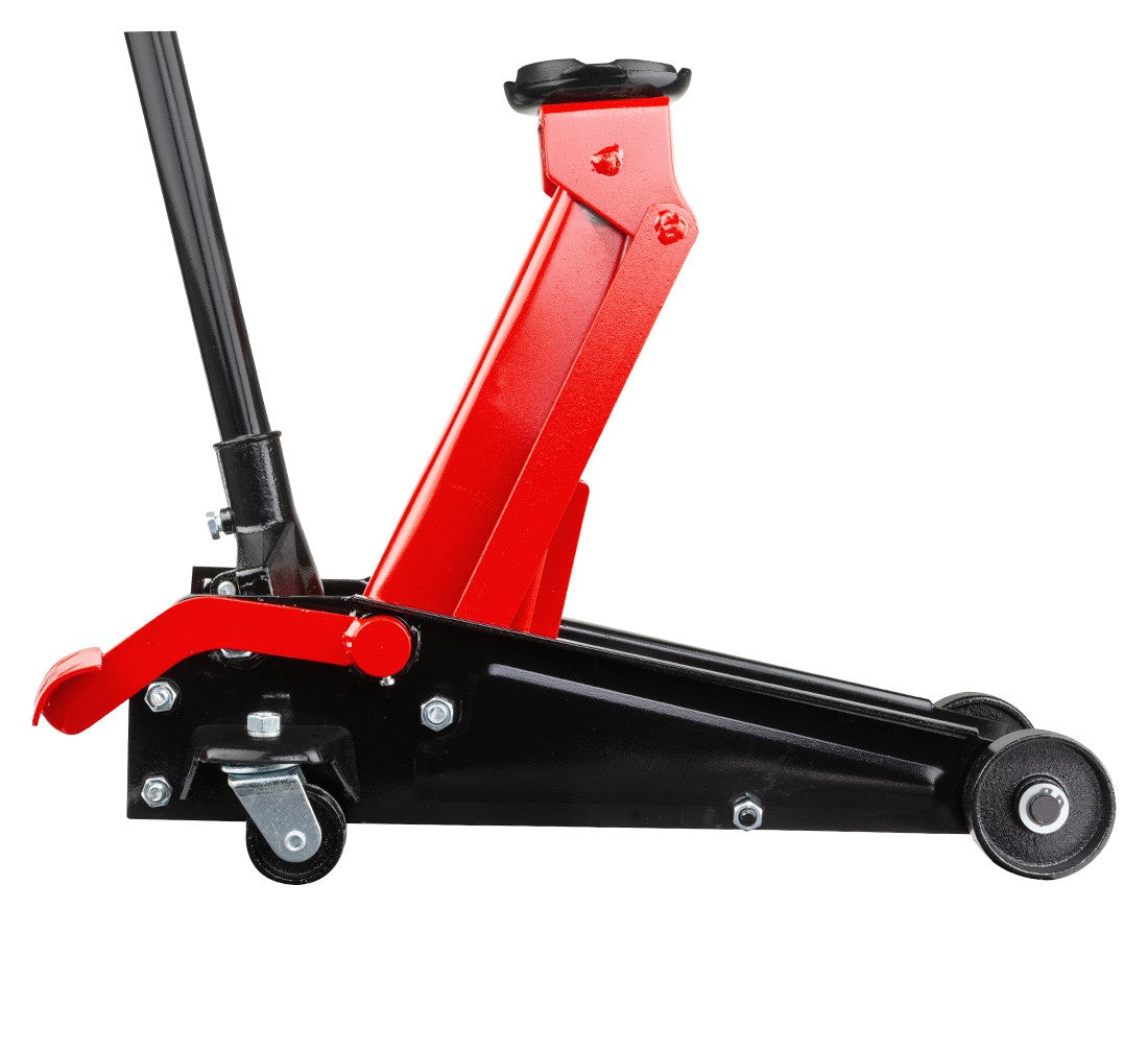 Cric sollevatore auto, martinetto idraulico professionale a carrello con profilo ribassato, 3 t con maniglia a pedale sollevamento rapido