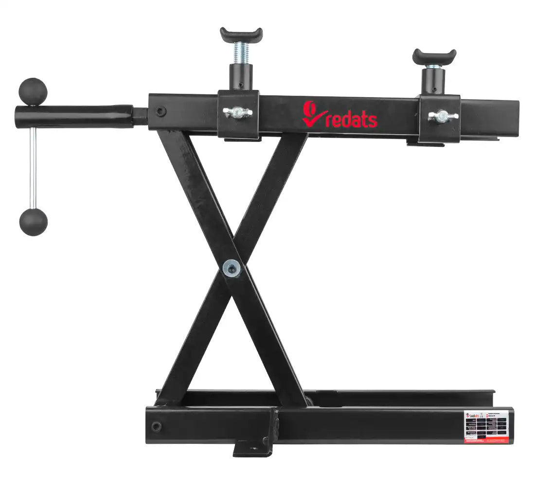 Ponte sollevatore cric idraulico a forbice per moto da officina capacità max. 500kg altezza regolabile 9,5-42,5 cm, cavalletto alzamoto con 2 selle antiscivolo da officina operazione idraulica, Redats