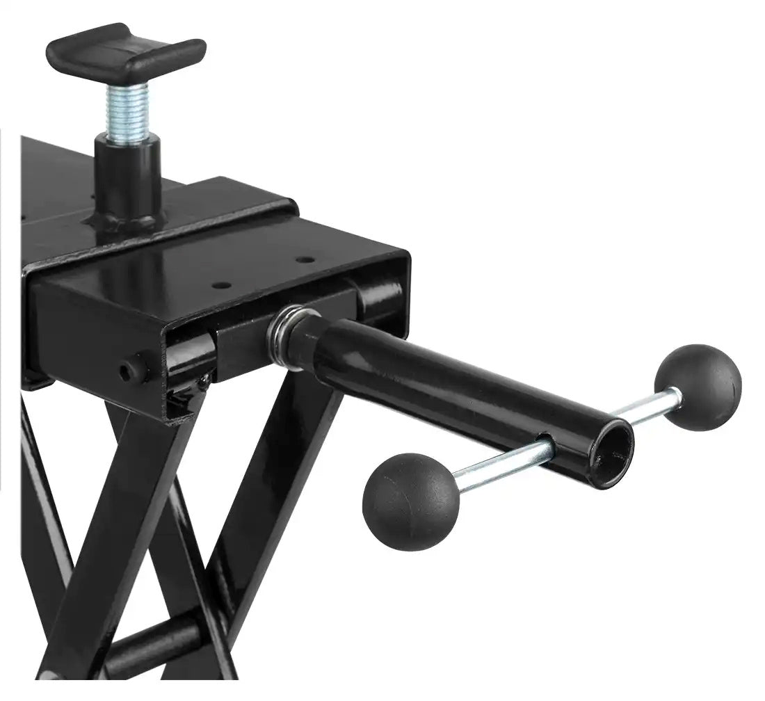 Ponte sollevatore cric idraulico a forbice per moto da officina capacità max. 500kg altezza regolabile 9,5-42,5 cm, cavalletto alzamoto con 2 selle antiscivolo da officina operazione idraulica, Redats